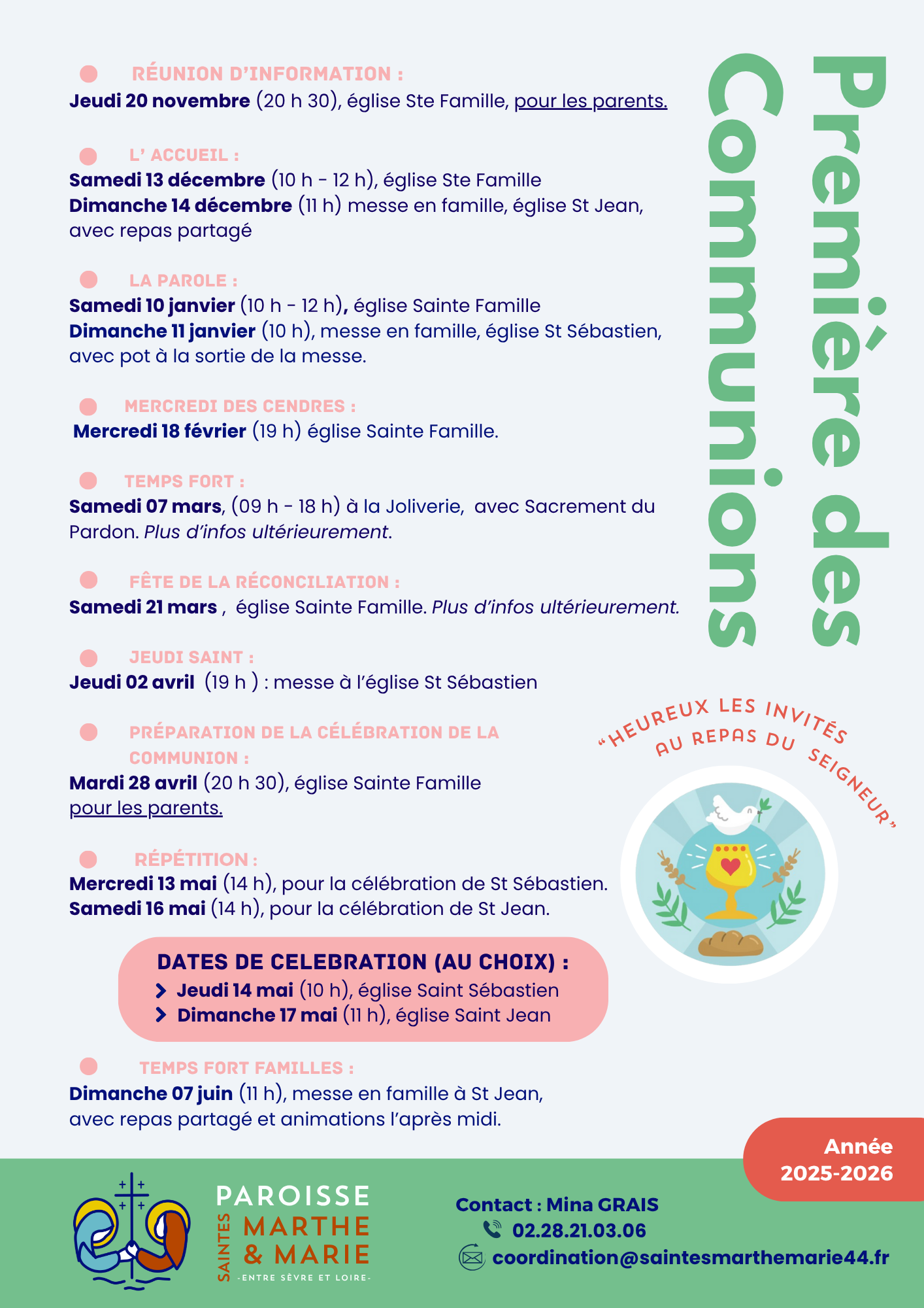 Programme Premières communions 2025